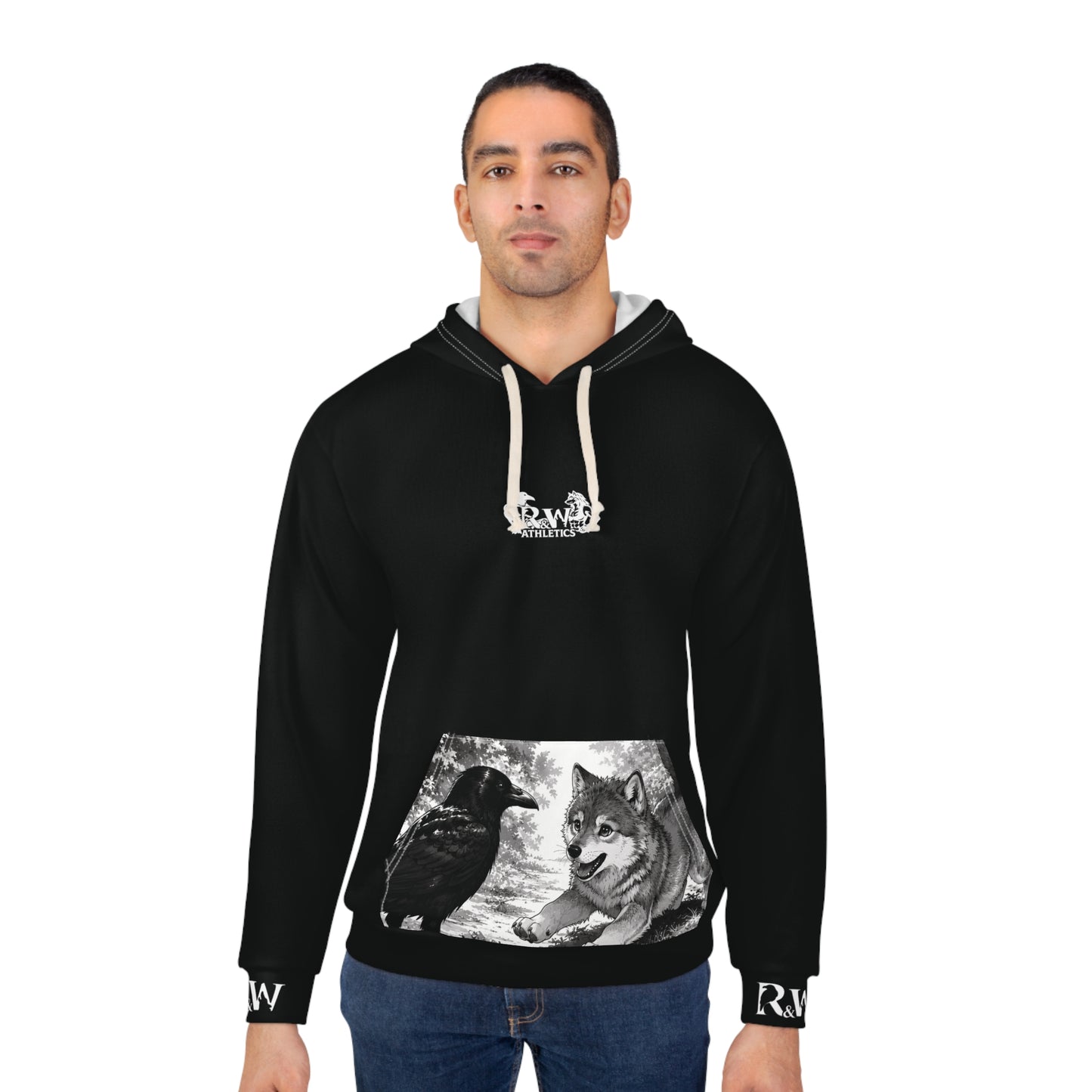 R&W Athletics Graphic Hoodie — "Origin Story" Tarmac Black Comic Panel Pullover