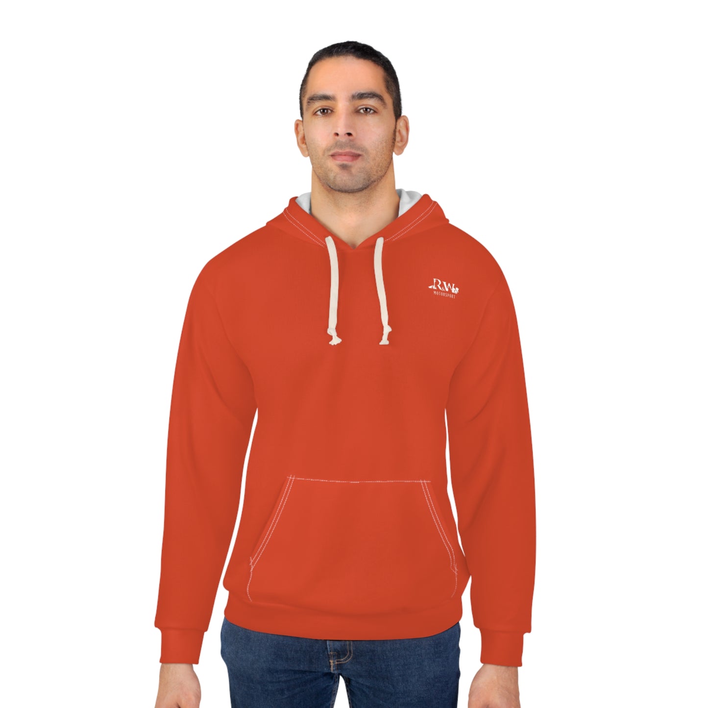R&W Motorsport Minimalist Logo Hoodie (Rojo Rugiente II)