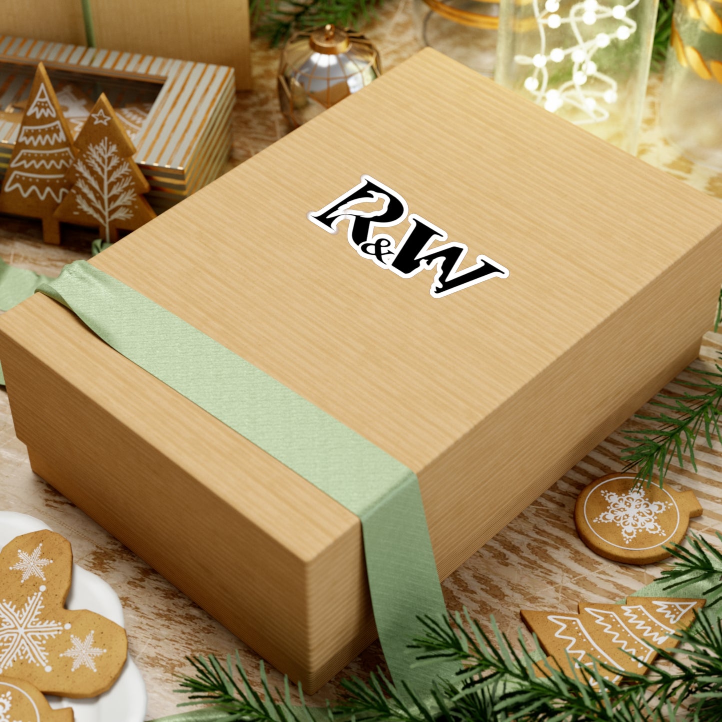R&W Monogram Vinyl Sticker — Elegant Kiss-Cut Laptop Decal
