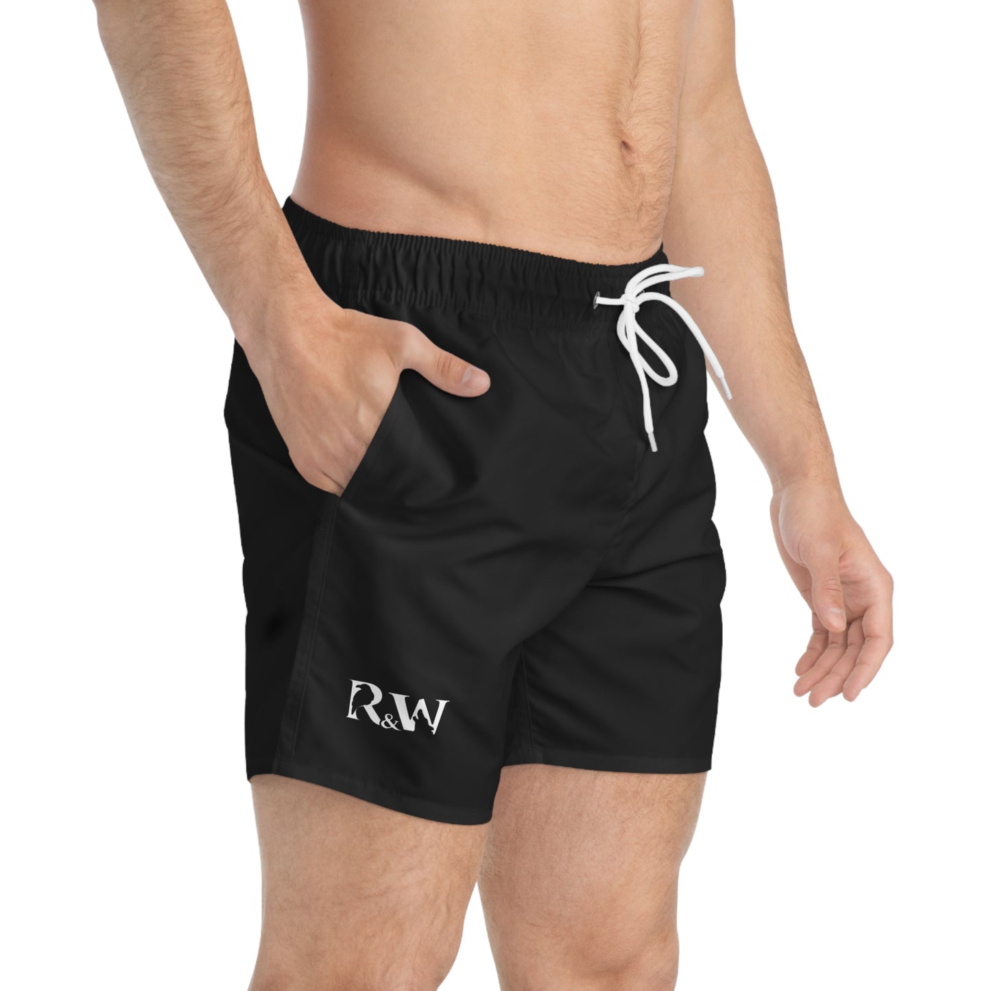 Mens Minimal Logo Swim Trunks — Tarmac Black