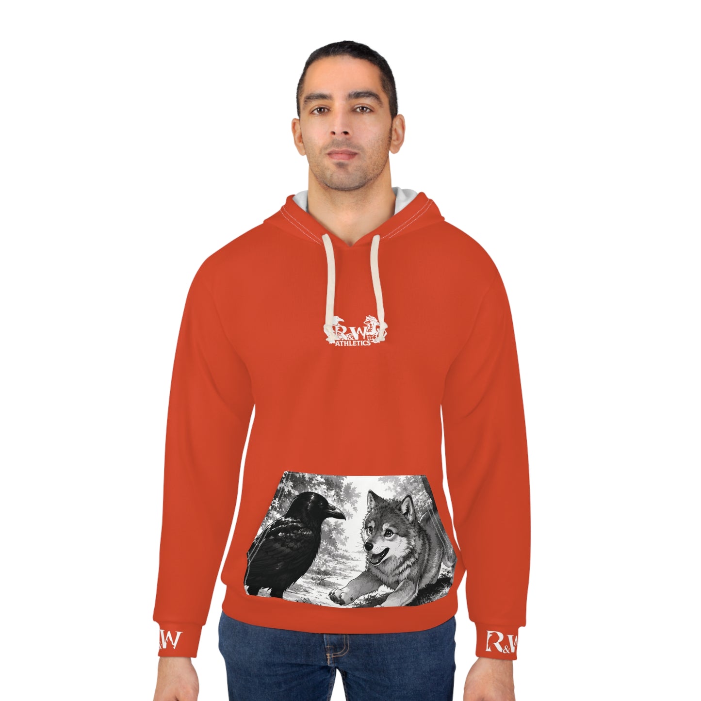 R&W Athletics Graphic Hoodie — "Origin Story" Rojo Rugiente Comic Panel Pullover
