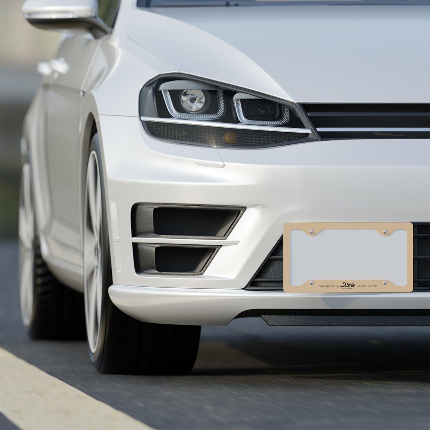 R&W Motorsport License Plate Frame — (Dakar Dunes Finish)