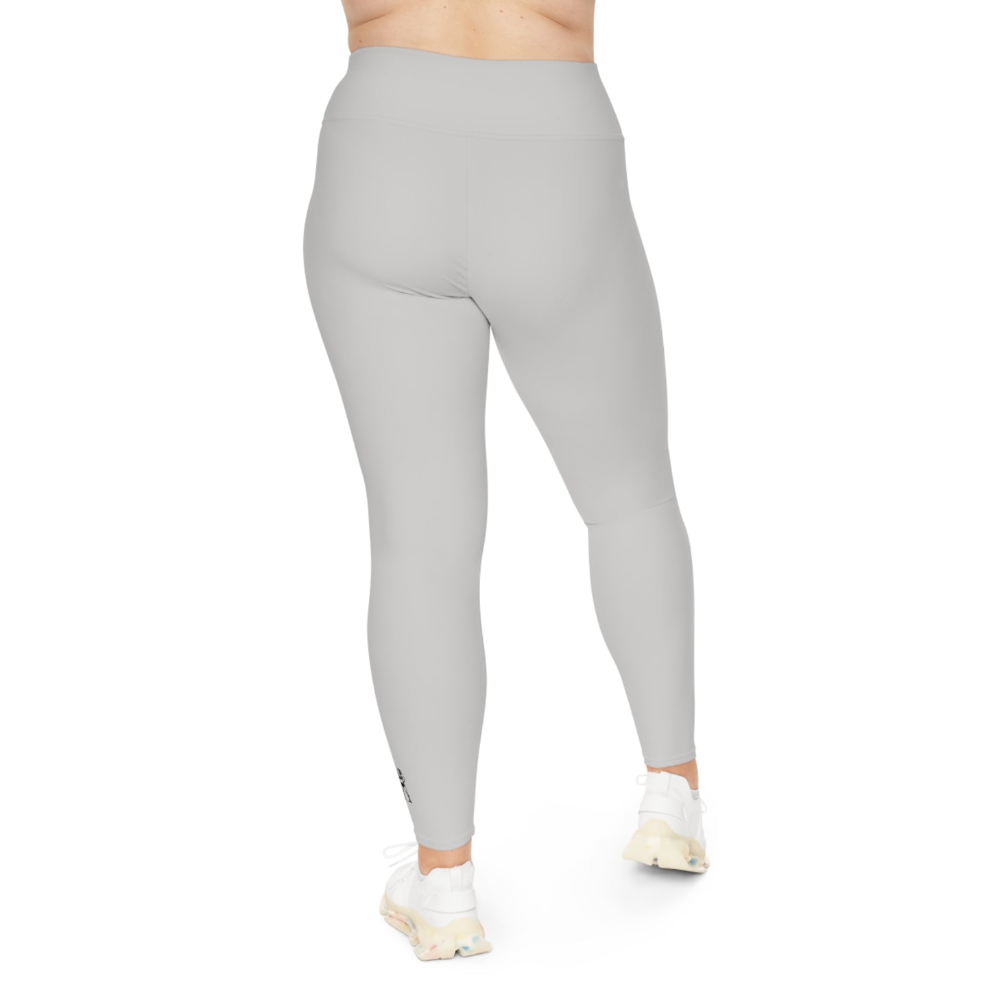 R&W Women's Plus Size Leggings — Minimalist Logo Wolf Grey