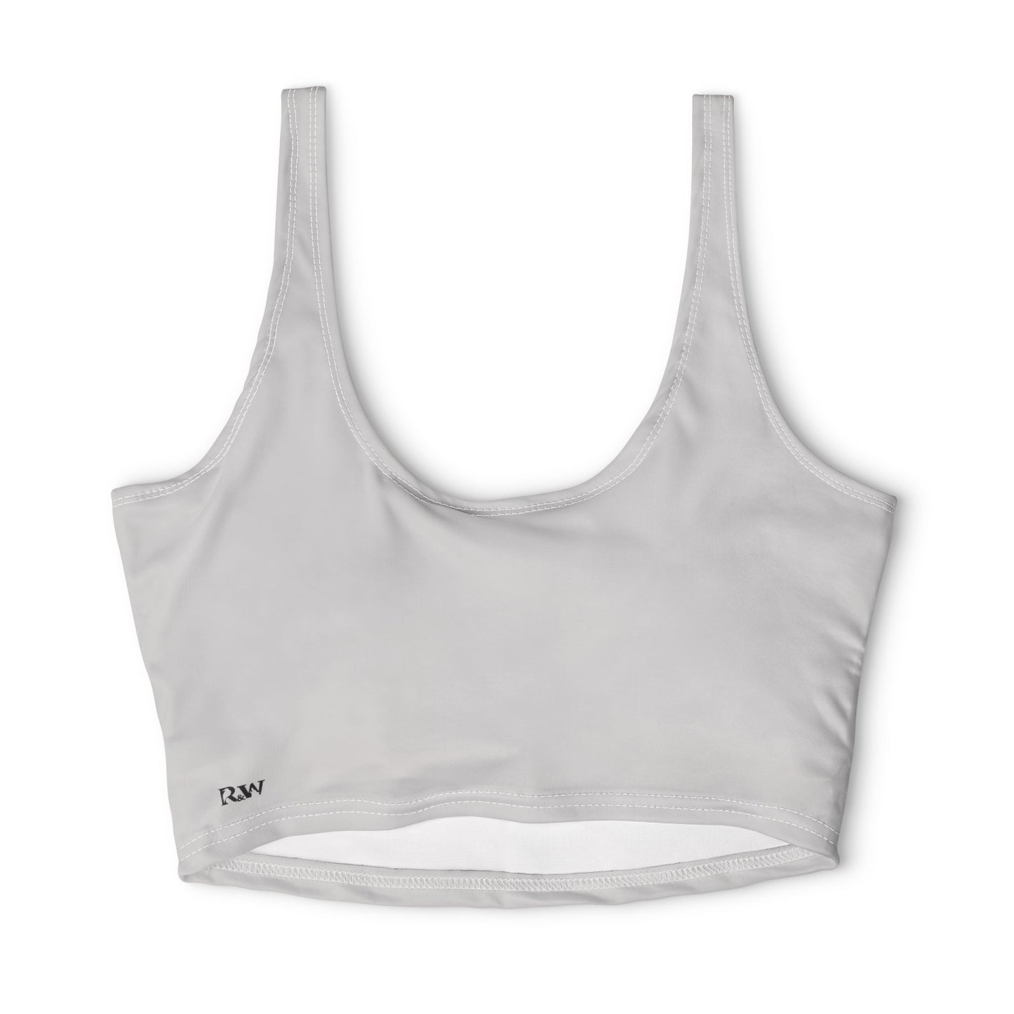 R&W Women's Monogram Sports Bra Athletic Top — Wolf Grey