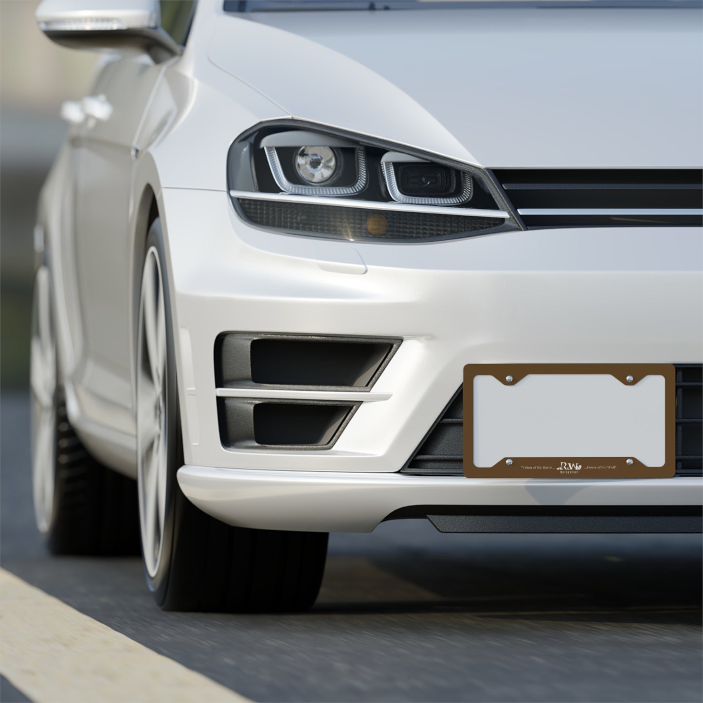 R&W Motorsport License Plate Frame — (Maduro Marrón Finish)