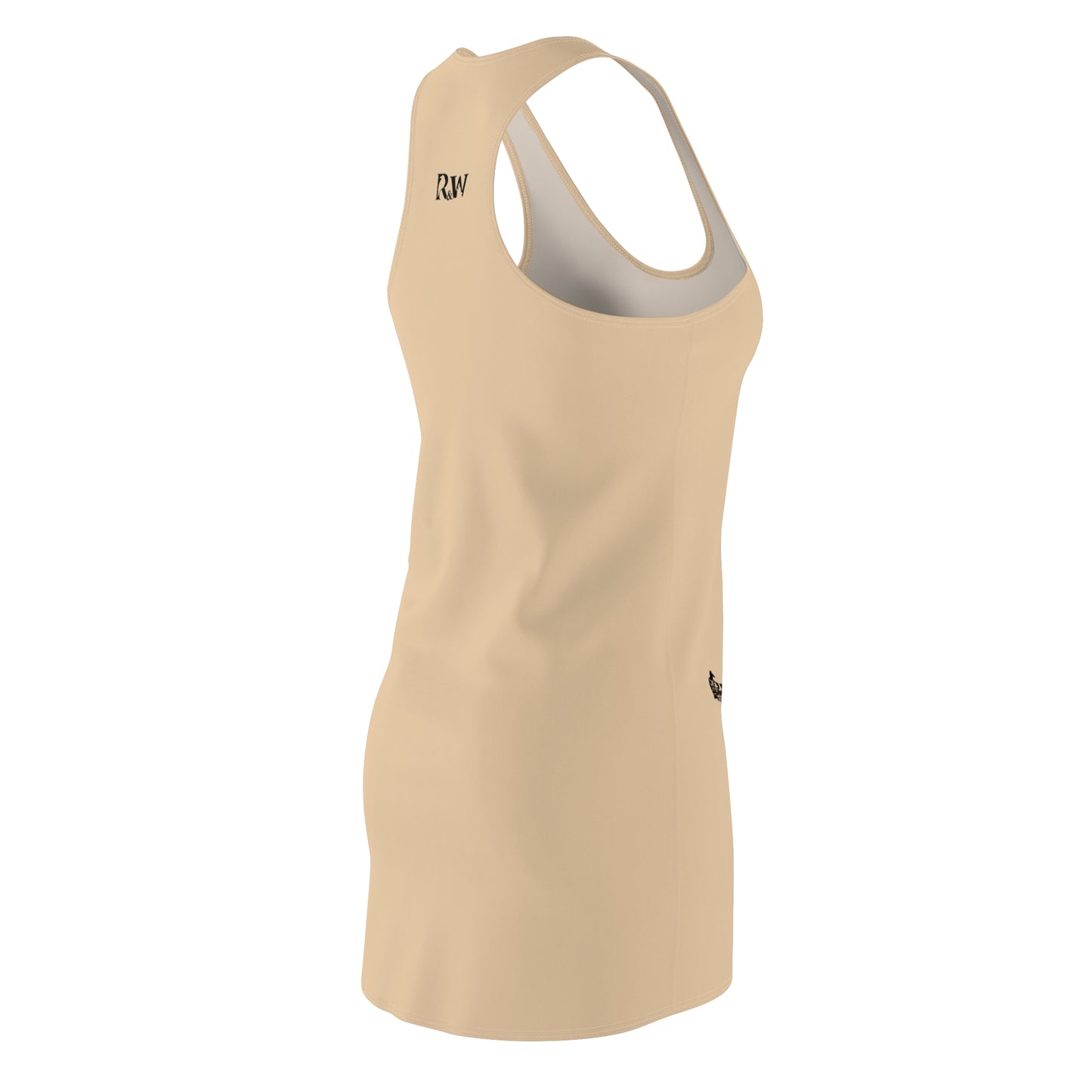 R&W Women's Racerback Dress (Dakar Dunes) — Minimalist Small Front & Back Logo Summer Dress