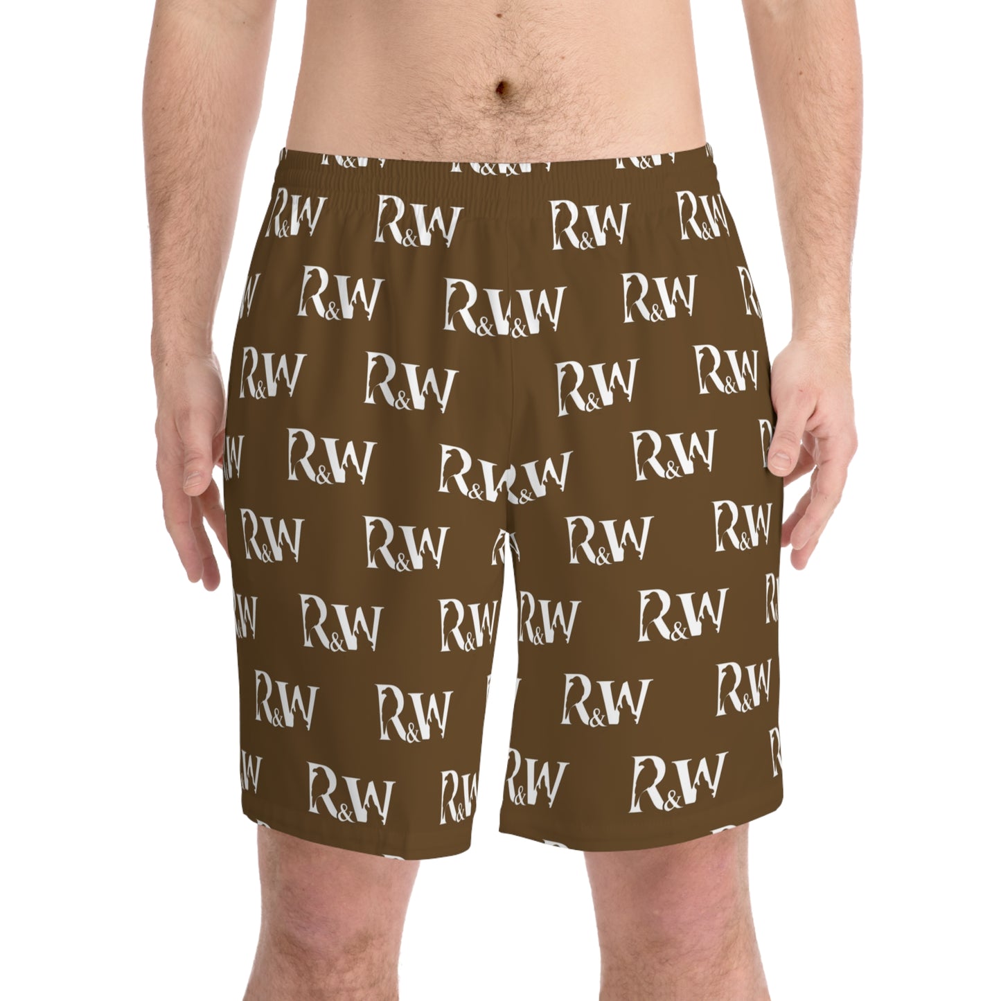 Men's Elastic Beach Shorts (Maduro Marrón)