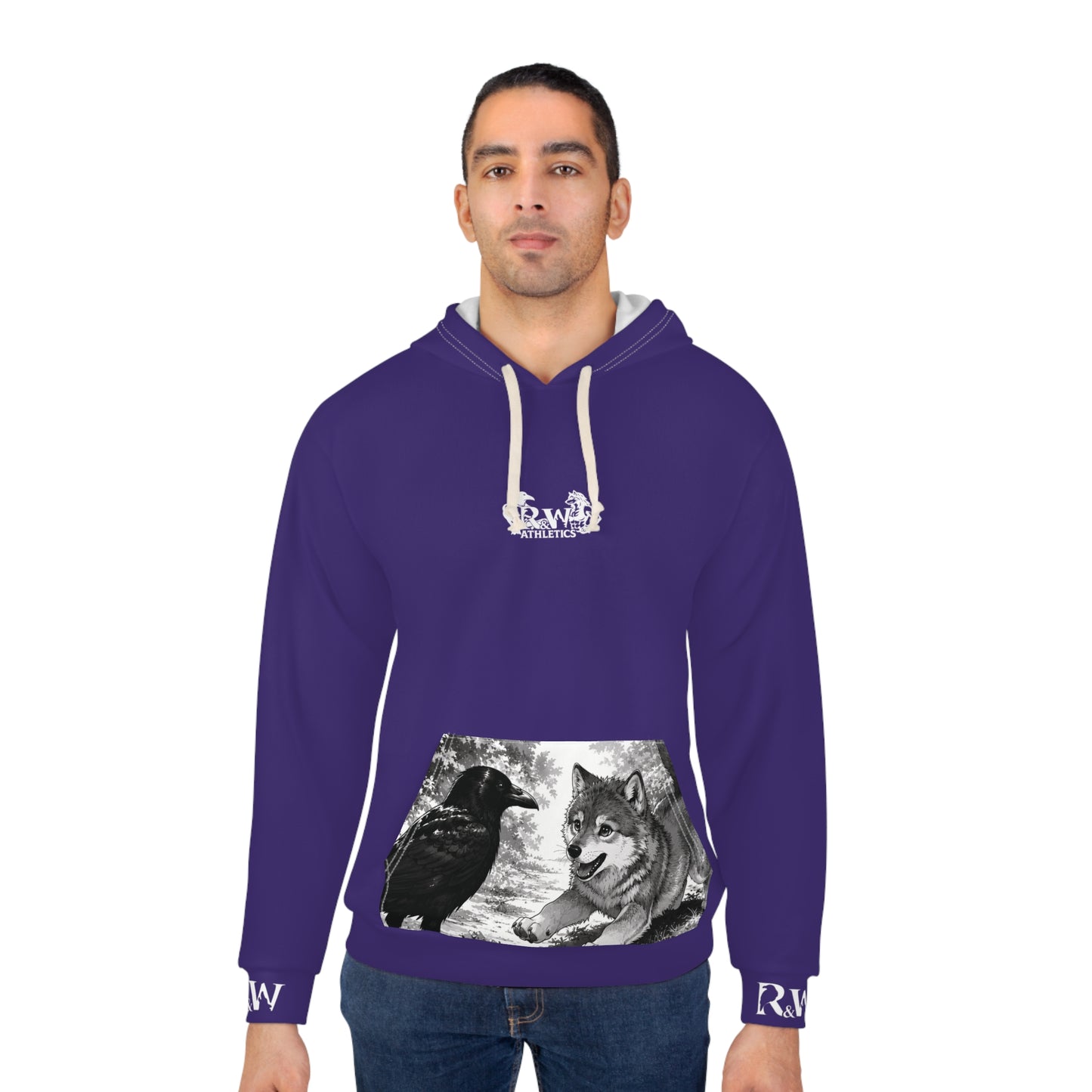 R&W Athletics Graphic Hoodie — "Origin Story" Raven Comic Panel Pullover