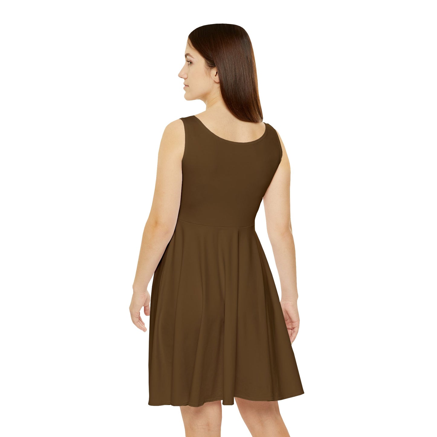 Maduro Marrón Women's Skater Dress — Classic Scoop Neck A-Line Summer Dress