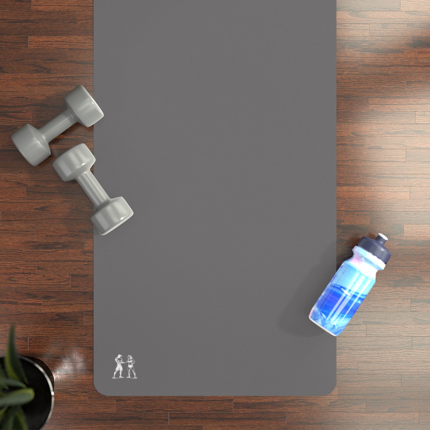 Rubber Yoga Mat — Minimal Asphalt Grey Monogram Yoga Mat