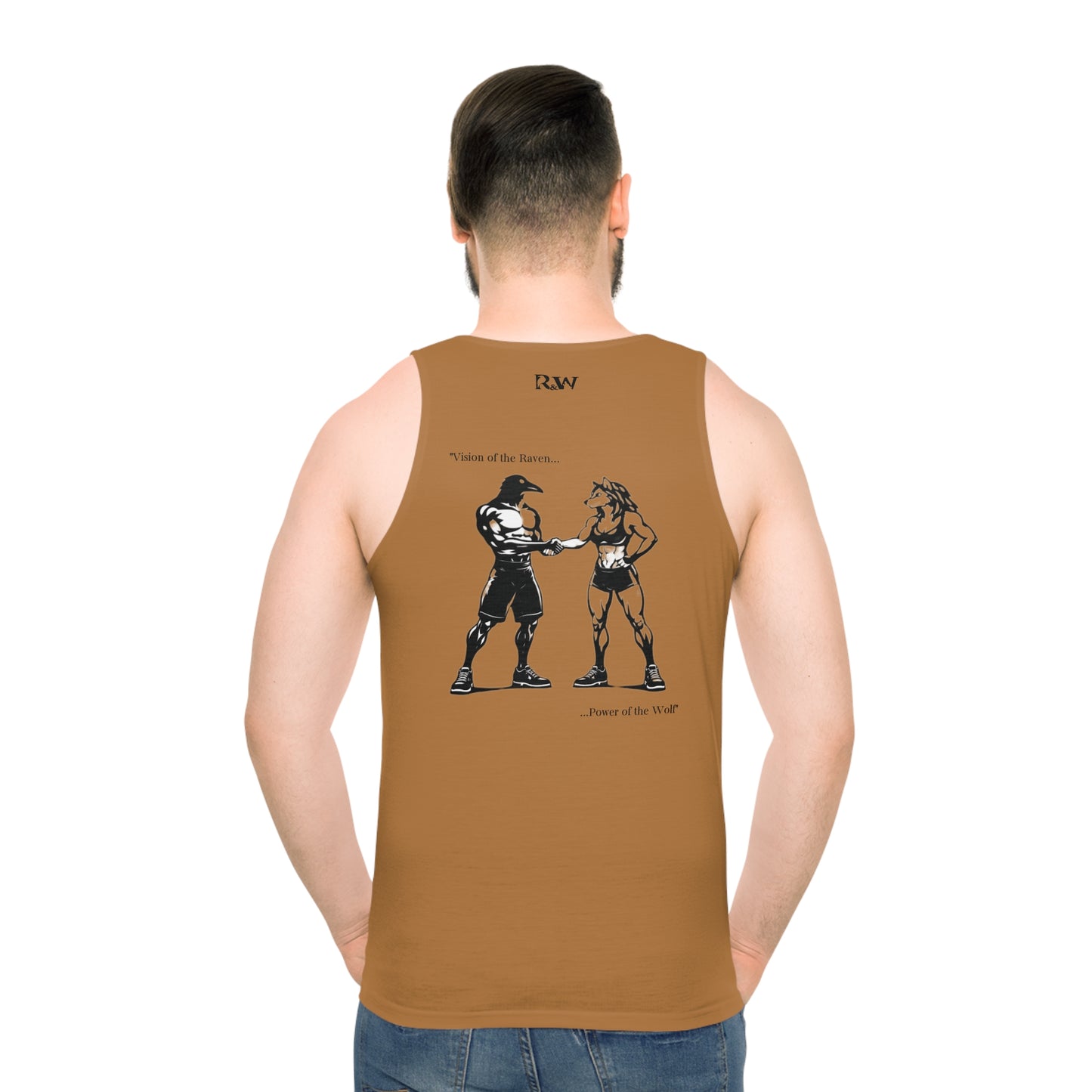 R&W Athletics "Origin Story" Comic-Style Fitness Tank Top — Cuero Cómodo