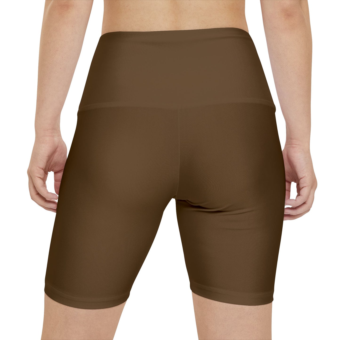 Women's Maduro Marrón High-Waist Workout Shorts — Minimal Fitness Biker Shorts