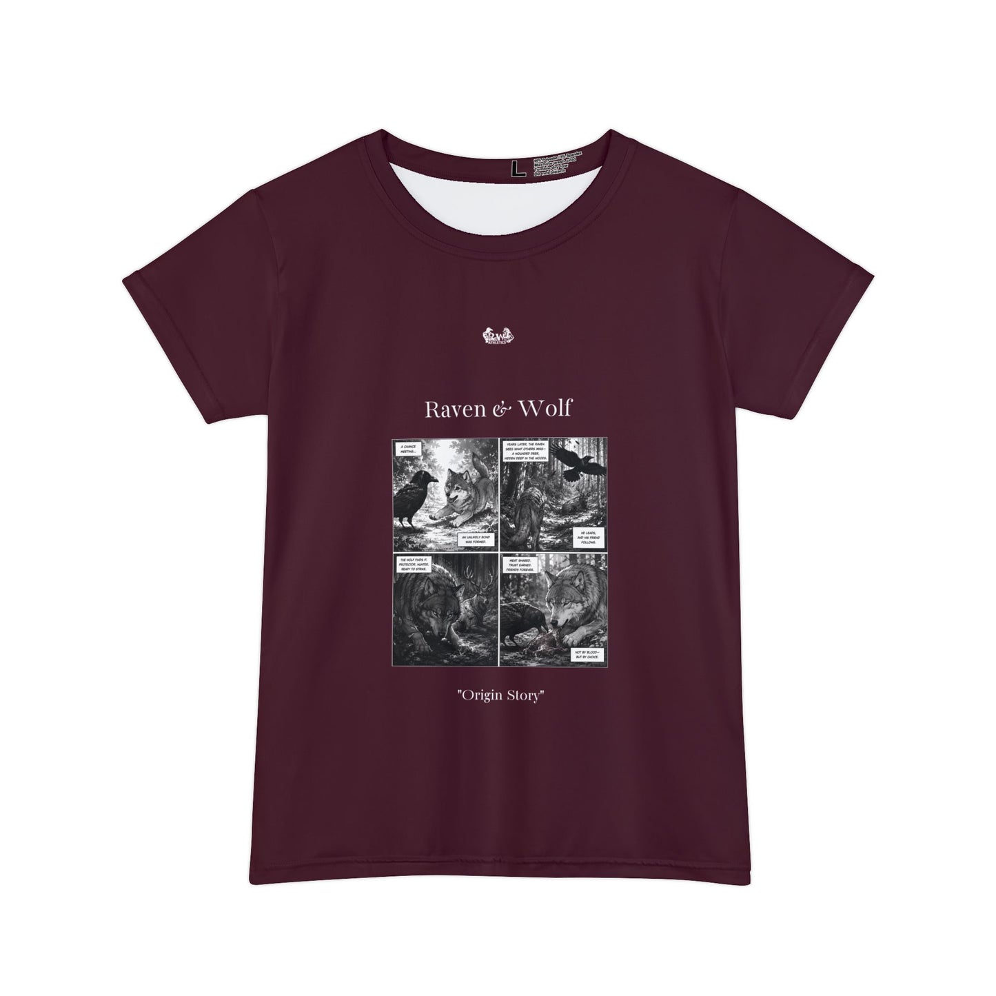 Women's Raven & Wolf "Origin Story" Vintage Comic Graphic Tee — Vino Viejo