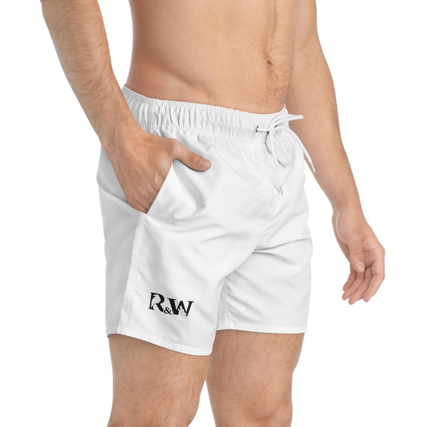 Mens Minimal Logo Swim Trunks — Panda