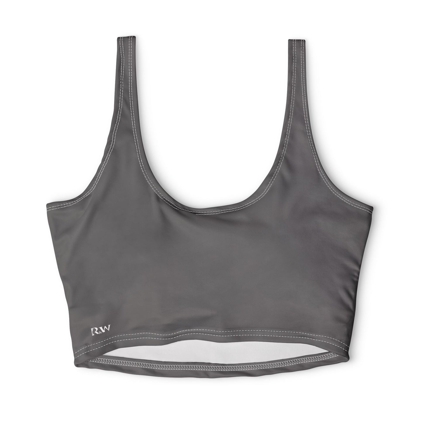 R&W Women's Monogram Sports Bra Athletic top — Asphalt Grey