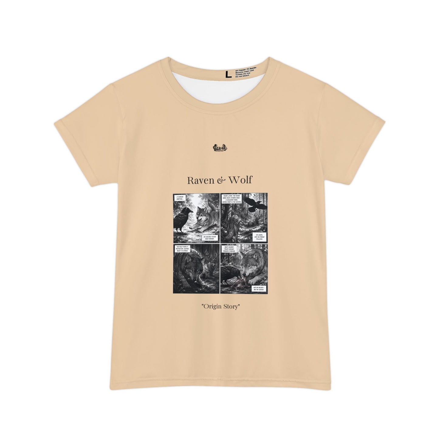 Women's Raven & Wolf "Origin Story" Vintage Comic Graphic Tee — Dakar Dunes