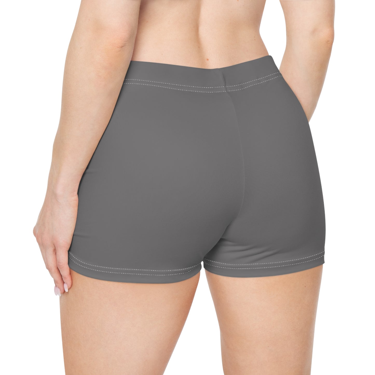 Women's Asphalt Grey Athletic Shorts — Comfortable Activewear