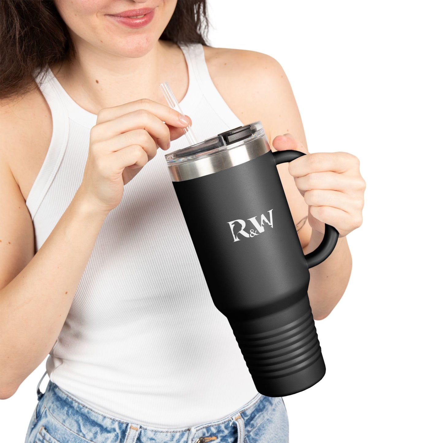 40oz Insulated Travel Mug — R&W Monogram Stainless Tumbler
