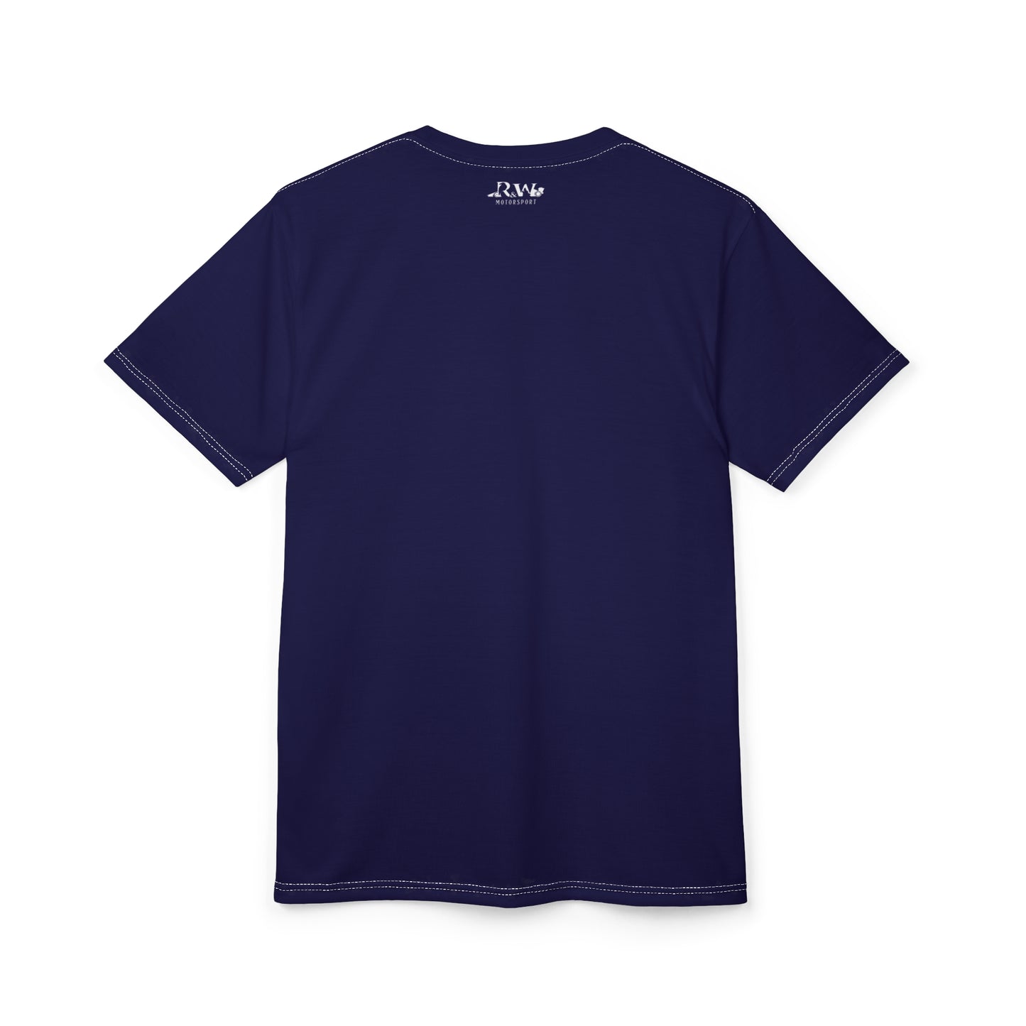 R&W Motorsport "Team Motto" Graphic Tee — Noble Navy Vintage Gothic Comic Panel T-Shirt