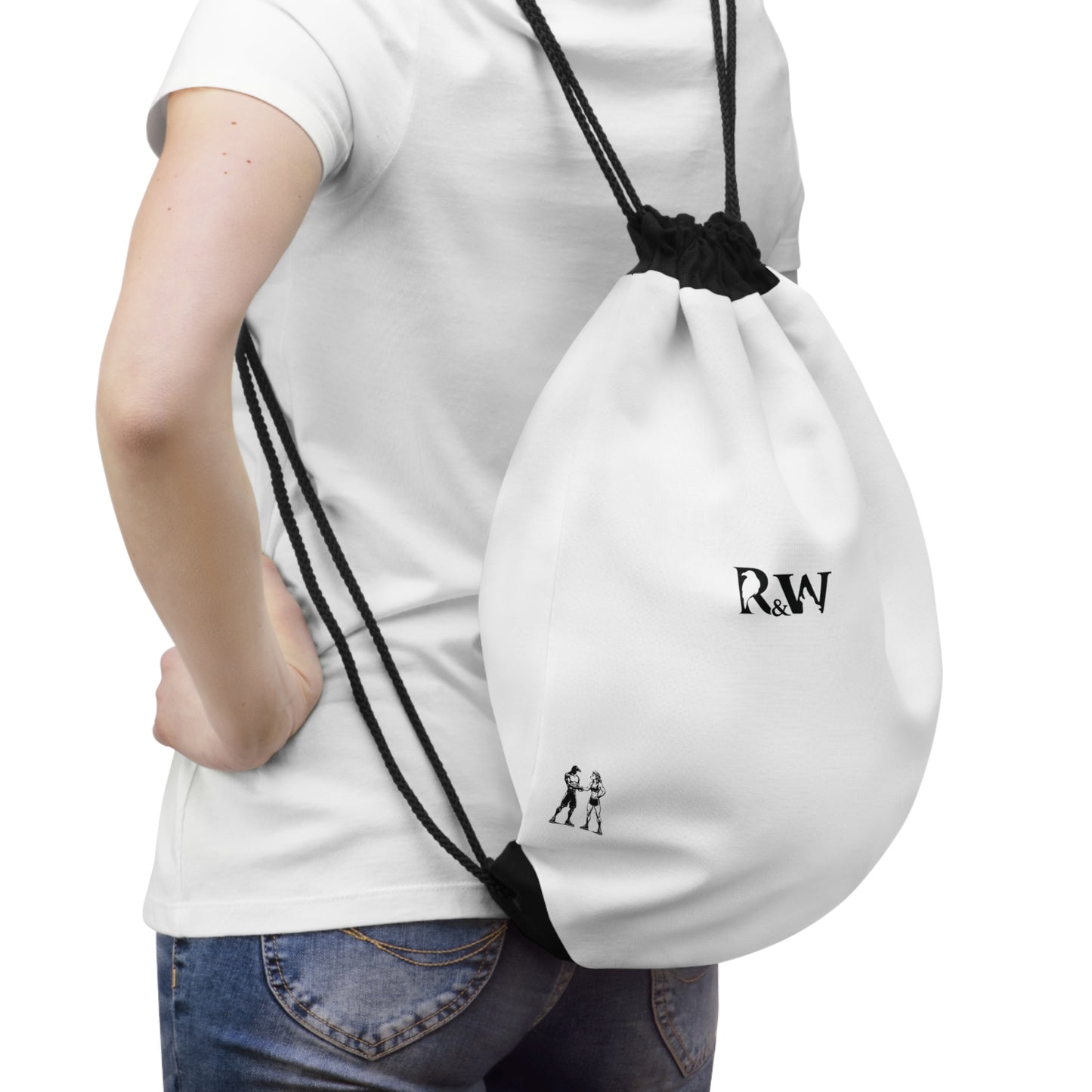 Monogram Drawstring Bag — Minimalist Panda Gym Sack