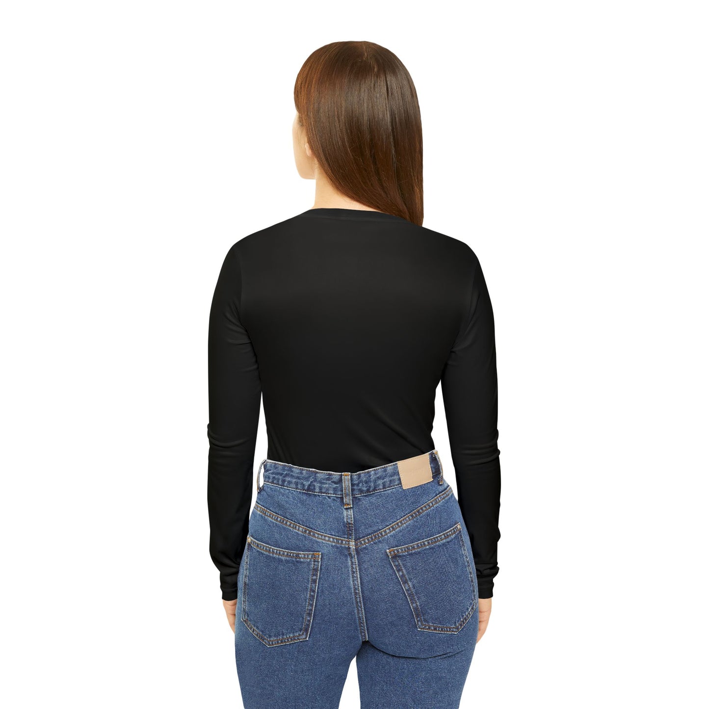 R&W Women's Minimalist V-Neck Long Sleeve Shirt - Tarmac Black
