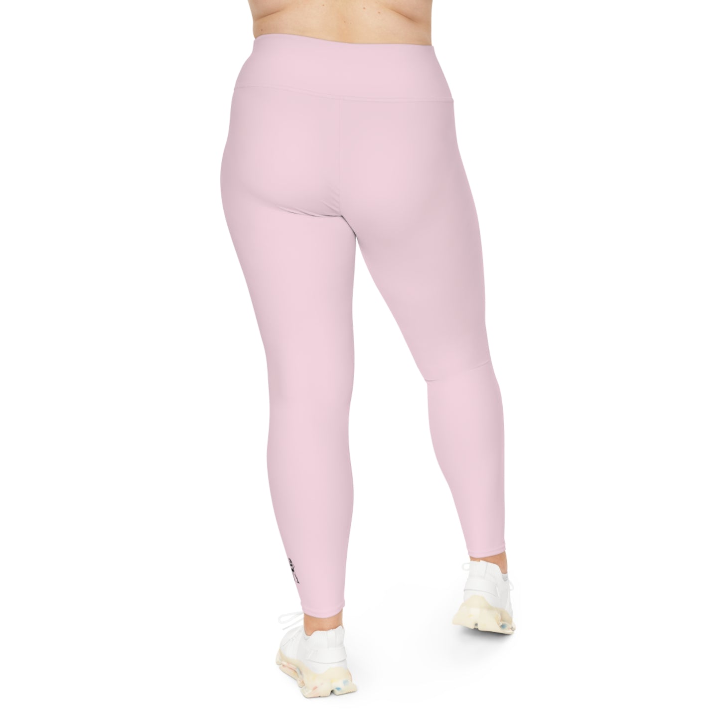 R&W Women's Plus Size Leggings — Minimalist Logo Performance Pink