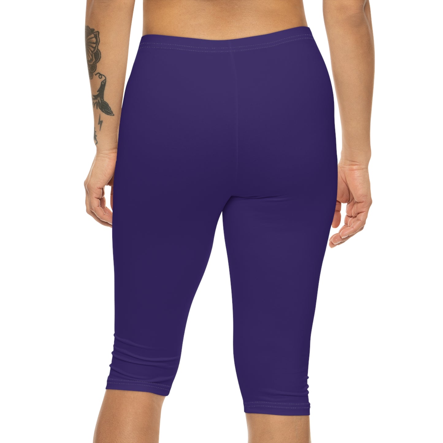 R&W Women's Capri Leggings — Minimalist Logo Raven