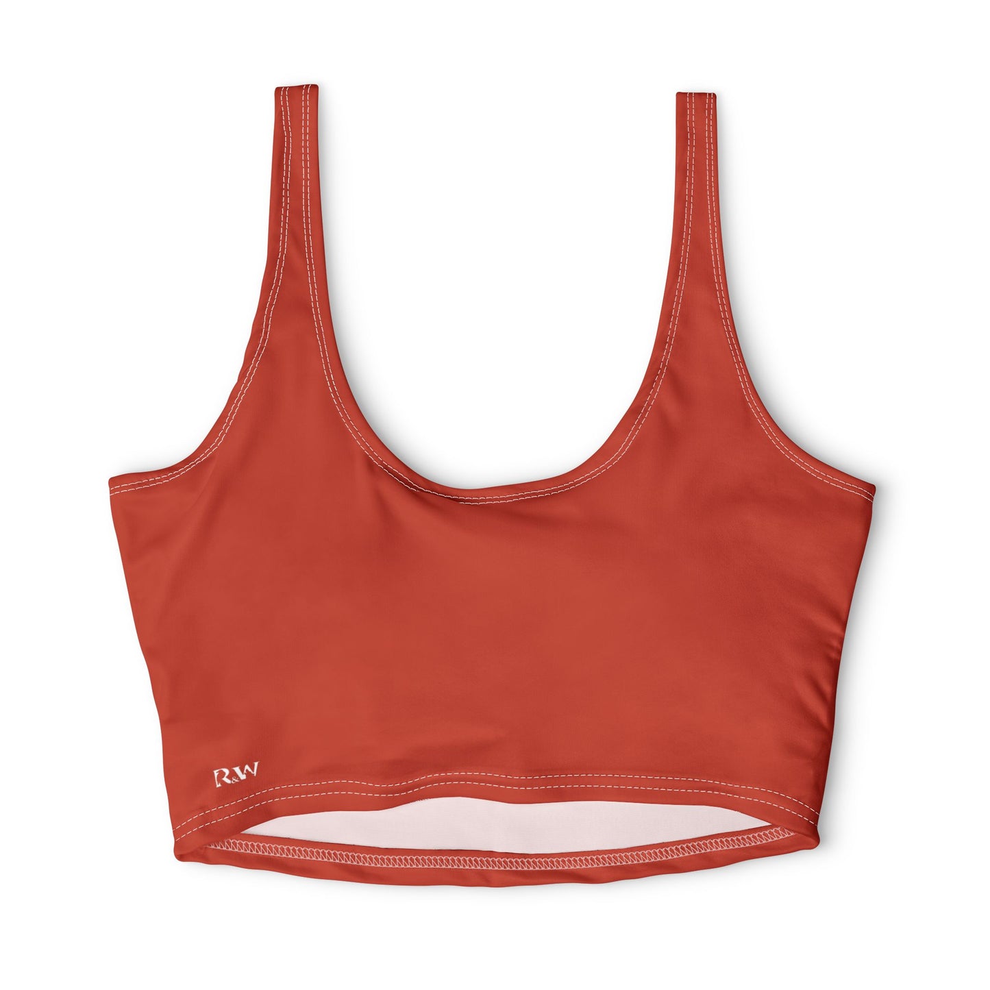 R&W Women's Monogram Sports Bra Athletic top — Rojo Rugiente II