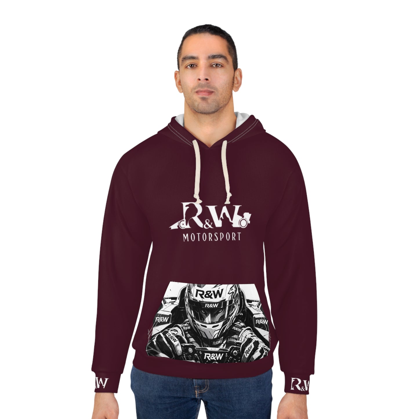 R&W Motorsport Hoodie — R&W 'Vision of the Raven, Power of the Wolf' Racing Pullover (Vino Viejo)