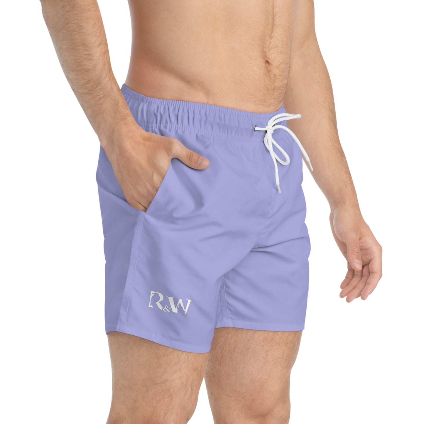 Mens Minimal Logo Swim Trunks — Amore I