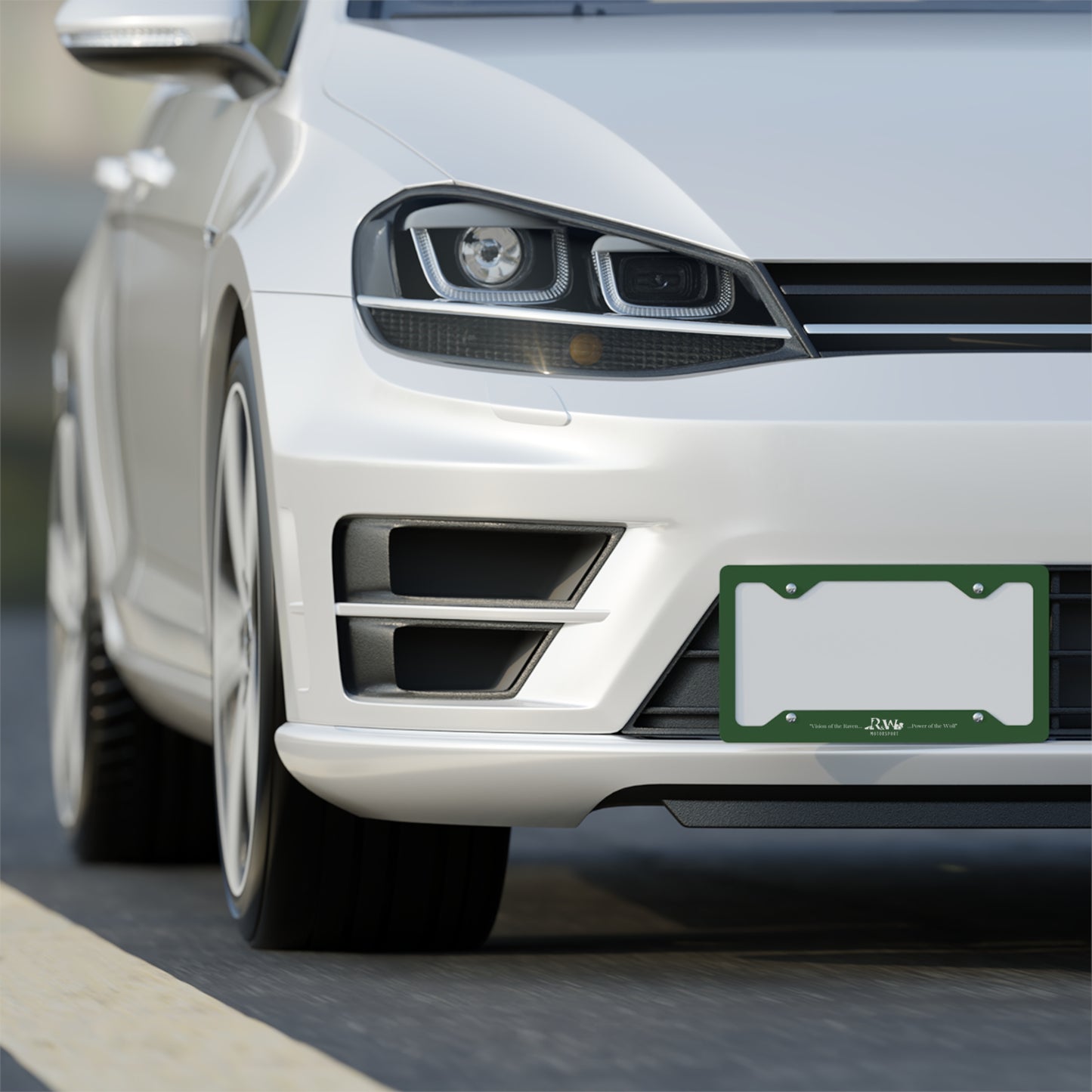 R&W Motorsport License Plate Frame — (Verde Valiosa Finish)