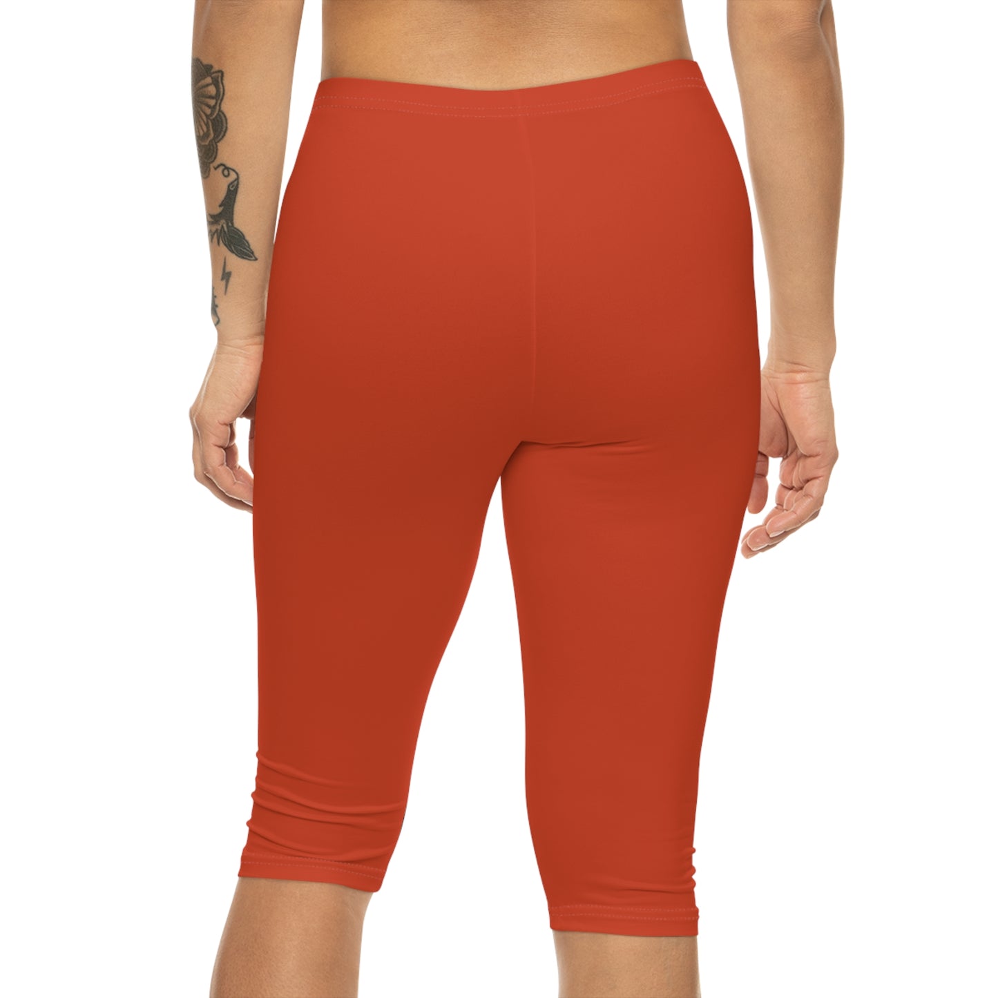 R&W Women's Capri Leggings — Minimalist Logo Rojo Rugiente