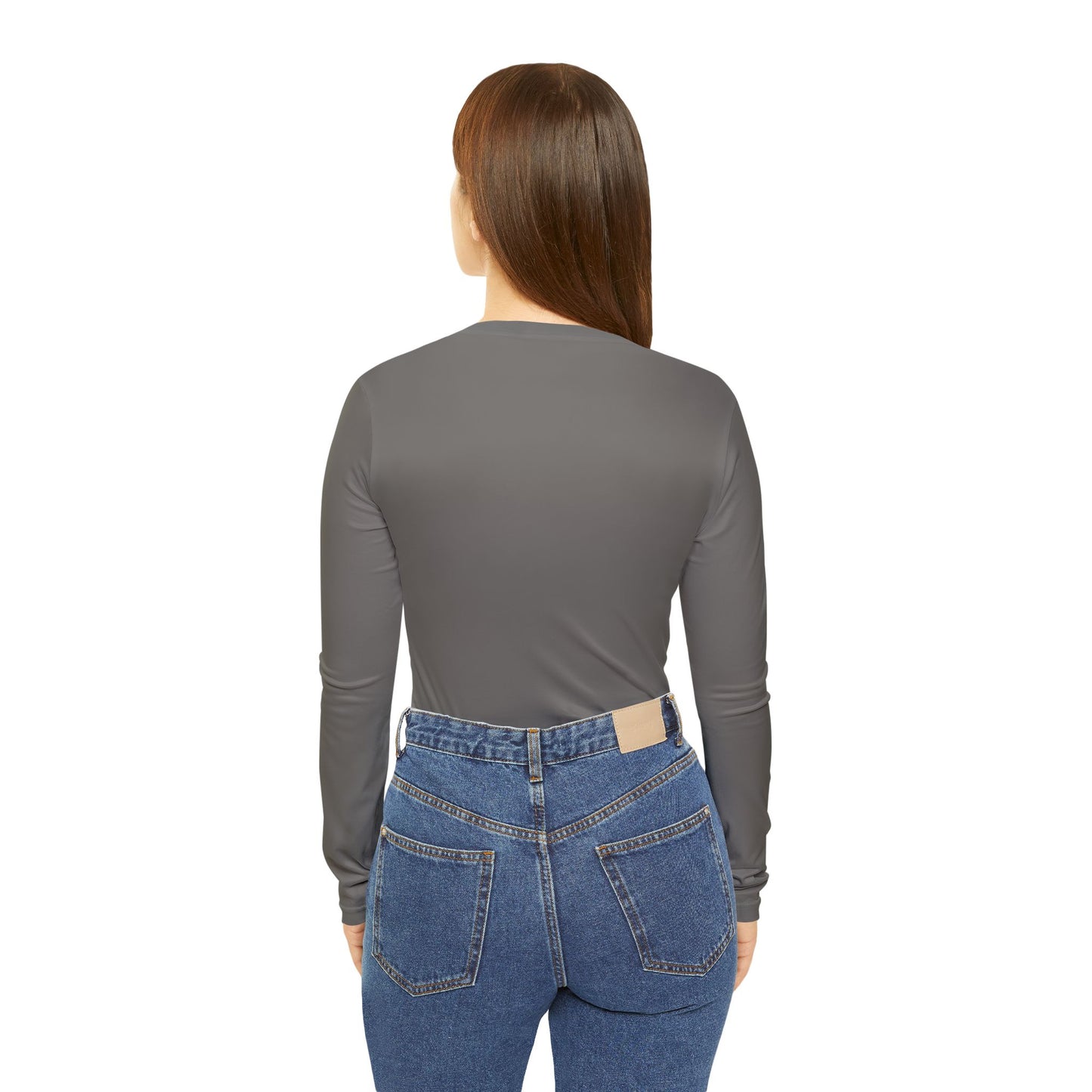 R&W Women's Minimalist V-Neck Long Sleeve Shirt - Asphalt Grey