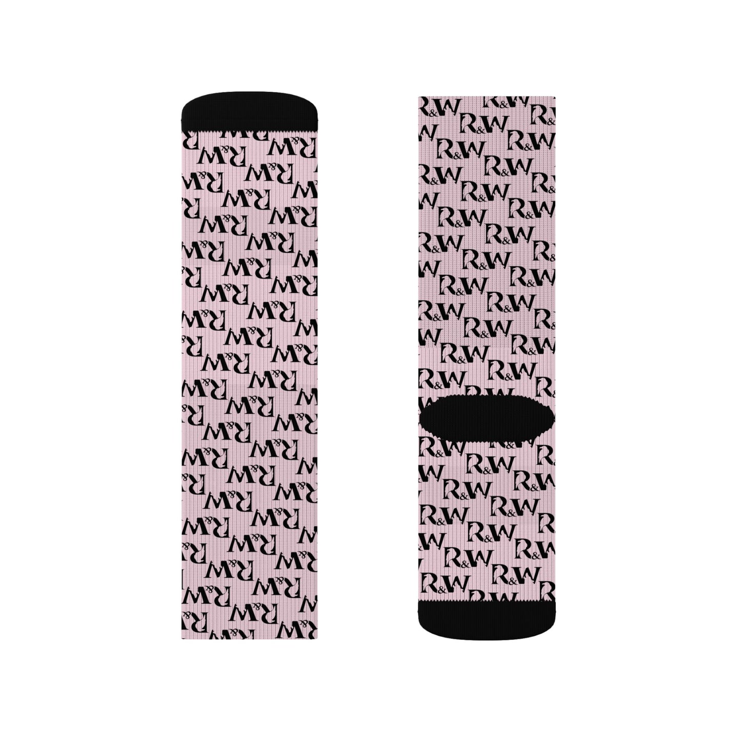 Monogram Pattern Socks — Performance Pink Crew Socks