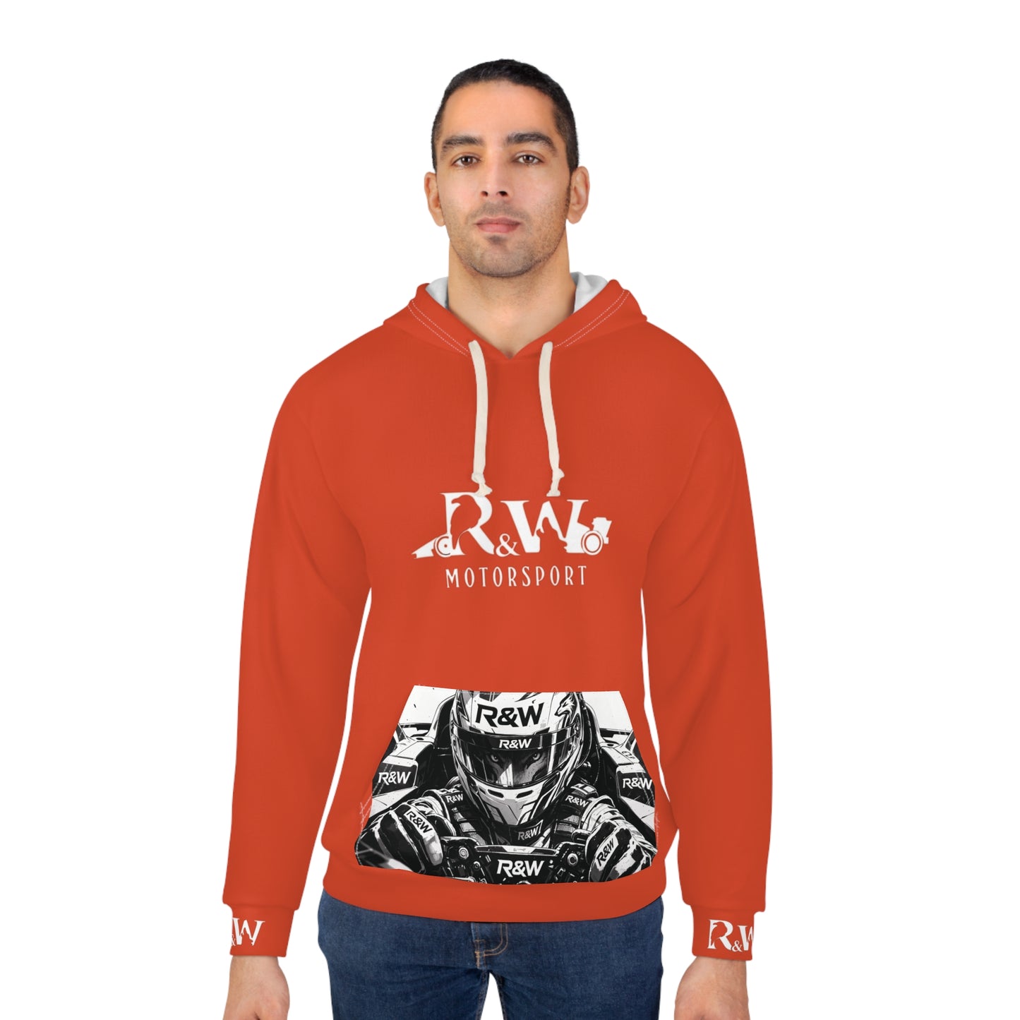 R&W Motorsport Hoodie — R&W 'Vision of the Raven, Power of the Wolf' Racing Pullover (Rojo Rugiente II)