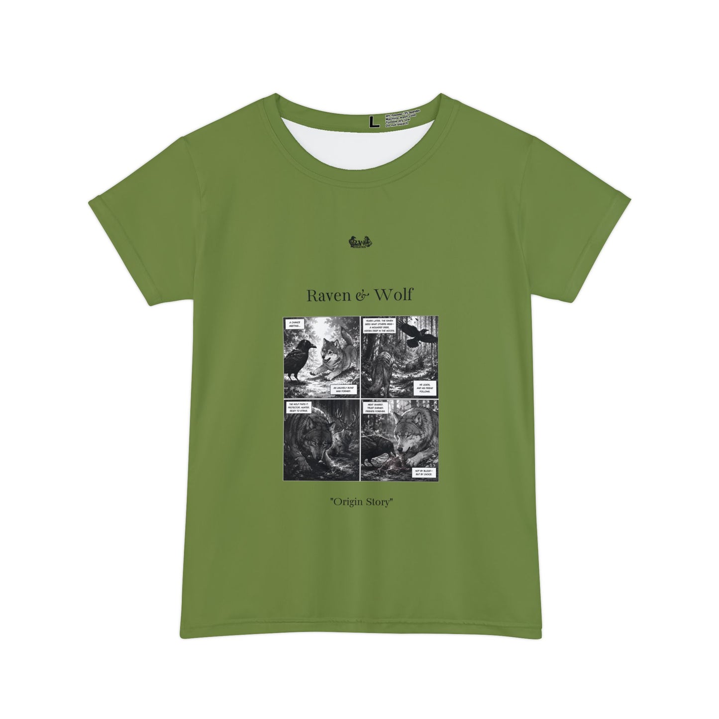Women's Raven & Wolf "Origin Story" Vintage Comic Graphic Tee — Tomillo Tranquilo