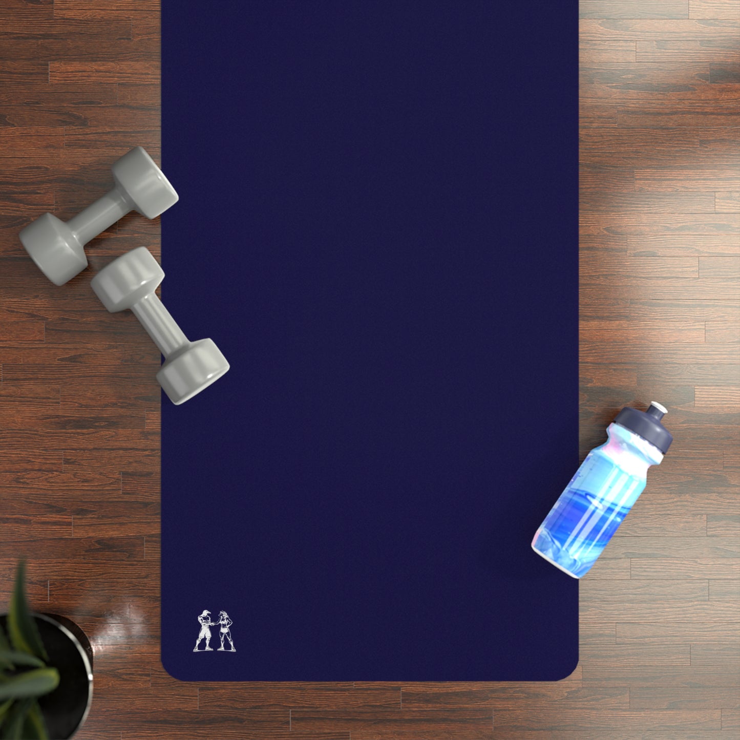 Rubber Yoga Mat — Minimal Noble Navy Monogram Yoga Mat