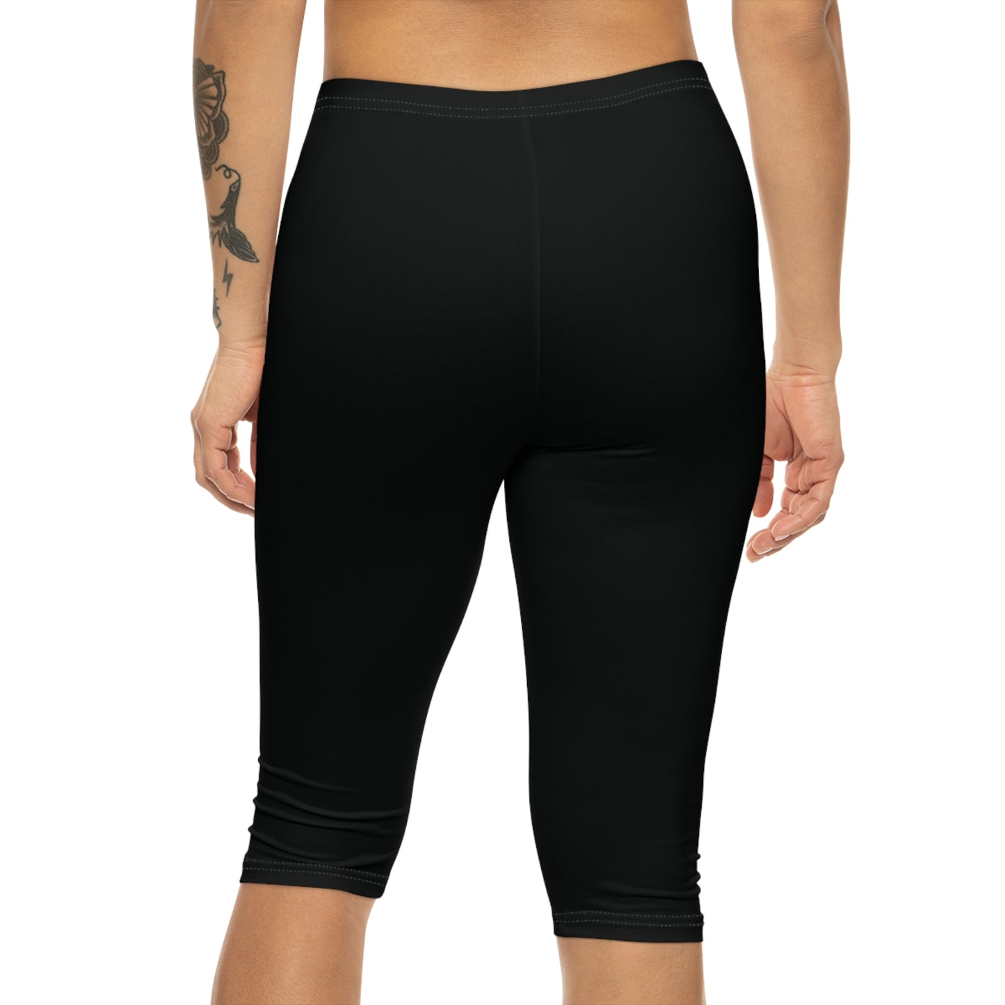R&W Women's Capri Leggings — Minimalist Logo Tarmac Black
