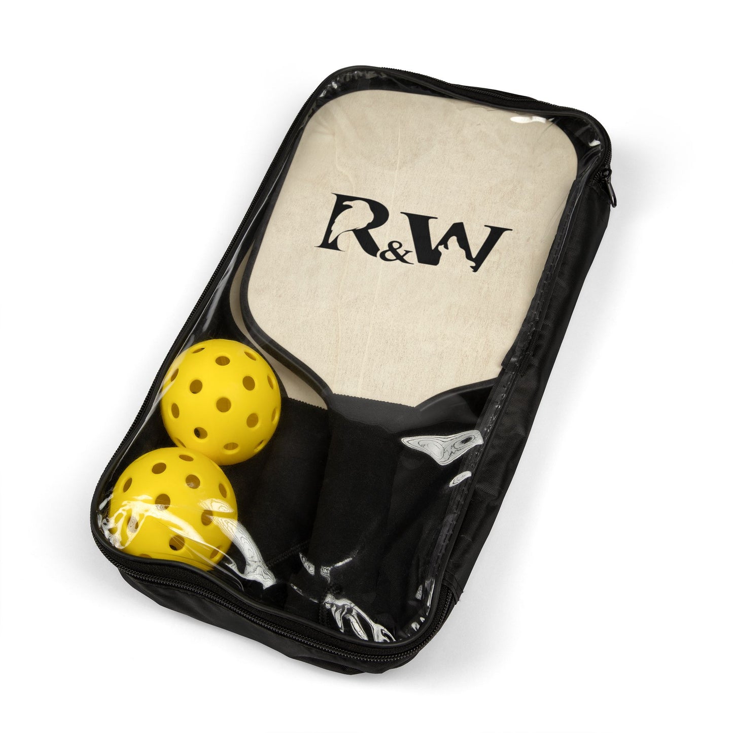 Monogram Pickleball Paddles Set – Personalized R&W Wooden Kit with Balls