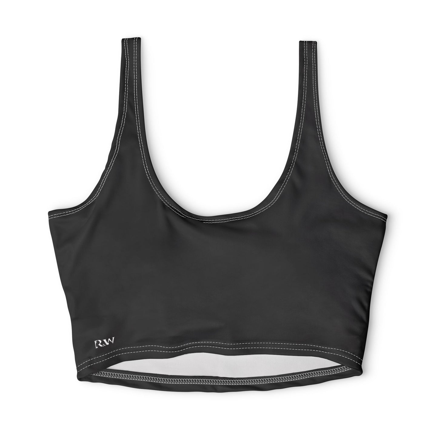 R&W Women's Monogram Sports Bra Athletic top — Tarmac Black