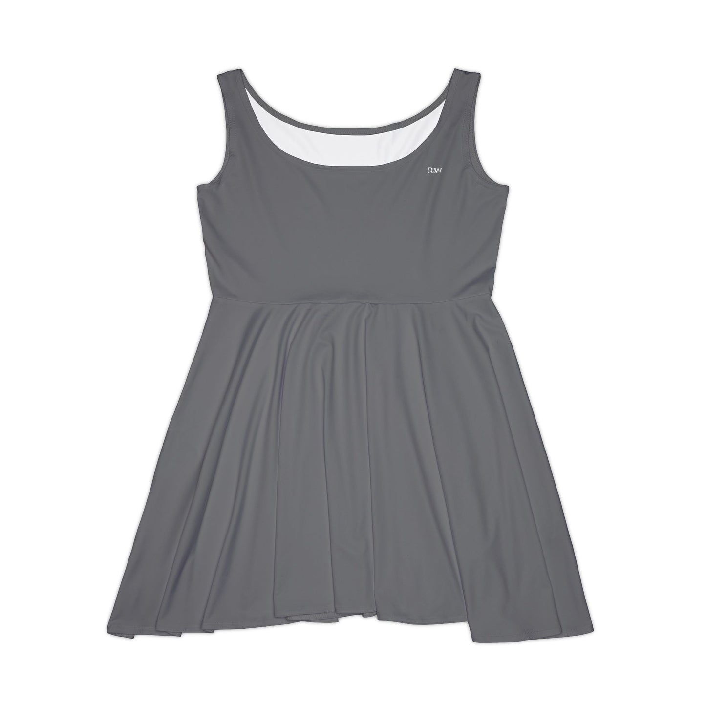 Asphalt Grey Women's Skater Dress — Classic Scoop Neck A-Line Summer Dress