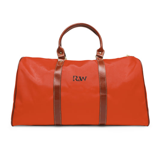Monogram Waterproof Travel Duffle Bag – Rojo Rugiente I with Brown Trim