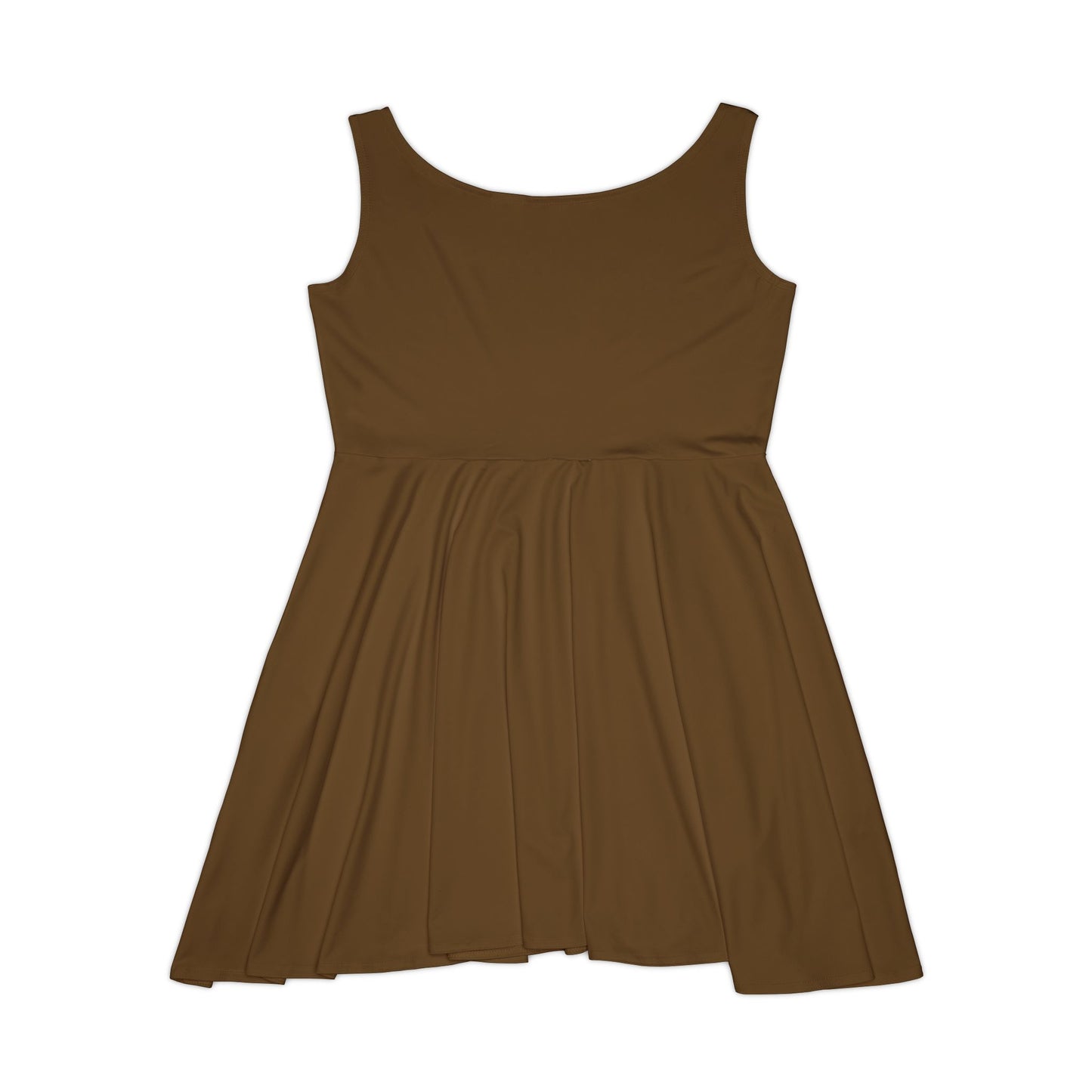 Maduro Marrón Women's Skater Dress — Classic Scoop Neck A-Line Summer Dress