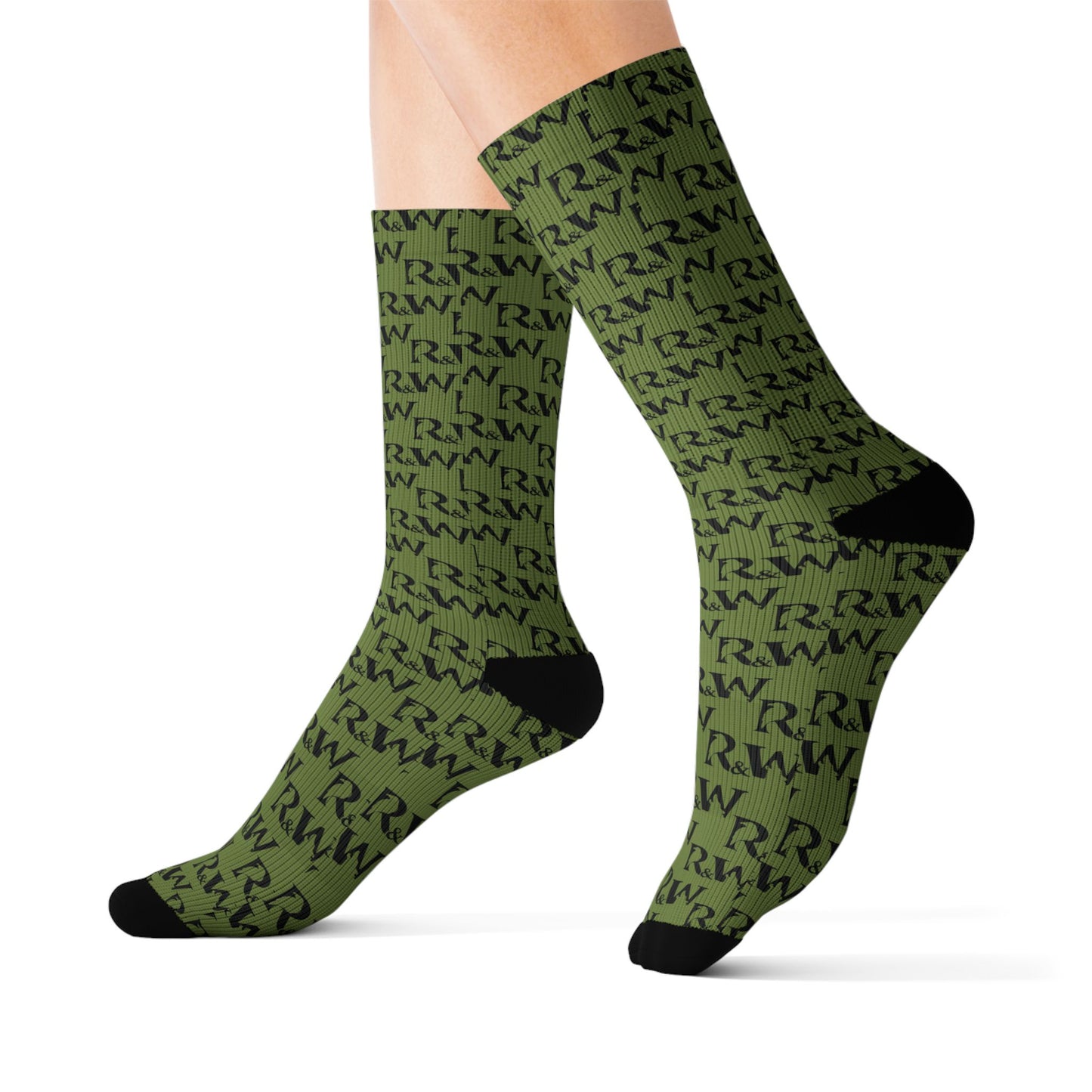 Monogram Pattern Socks — Tomillo Tranquilo Crew Socks