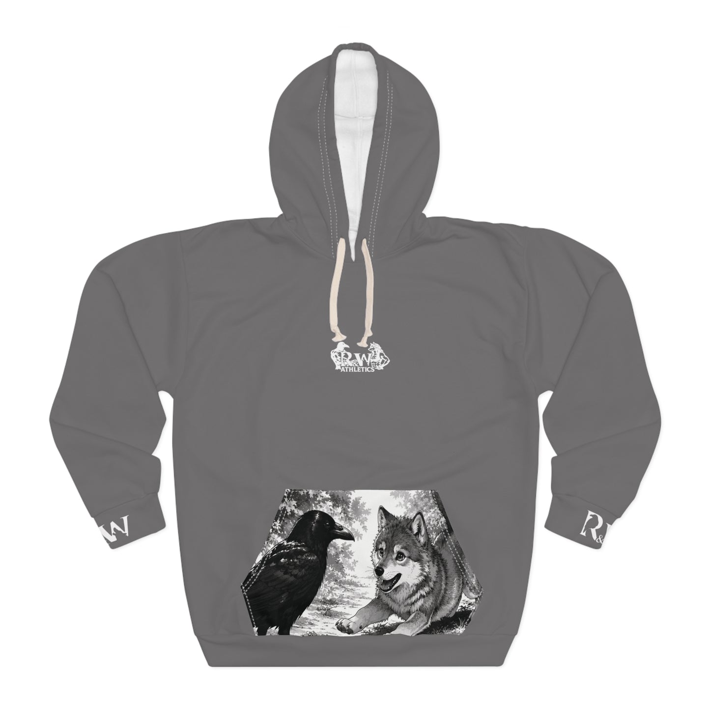 R&W Athletics Graphic Hoodie — "Origin Story" Asphalt Grey Comic Panel Pullover