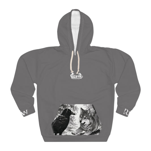 R&W Athletics Graphic Hoodie — "Origin Story" Asphalt Grey Comic Panel Pullover