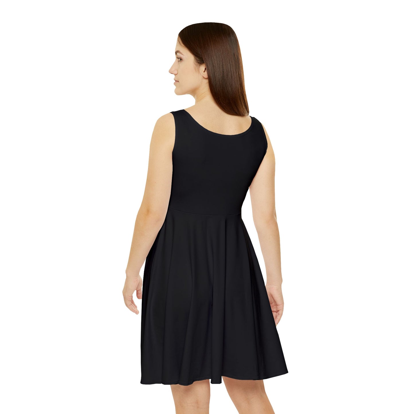 Tarmac Black Women's Skater Dress — Classic Scoop Neck A-Line Summer Dress