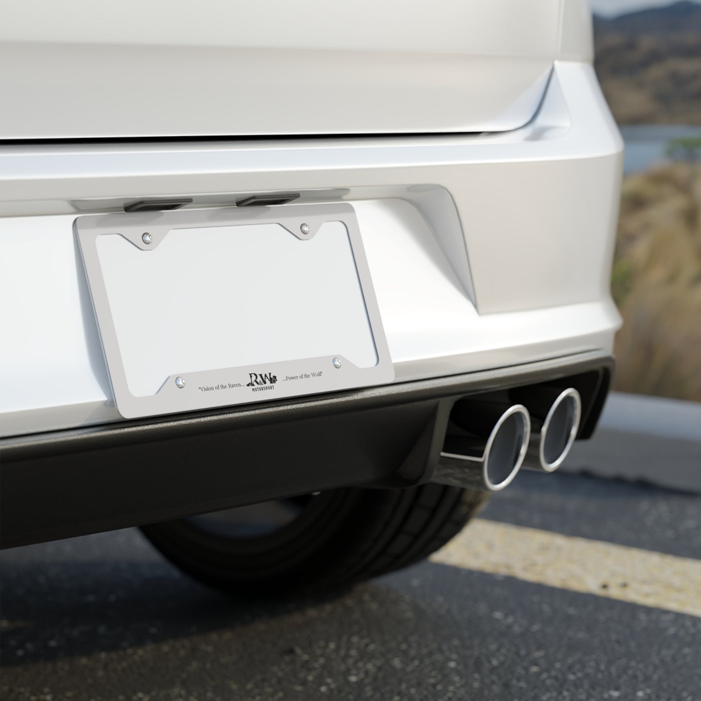 R&W Motorsport License Plate Frame — (Wolf Grey Finish)