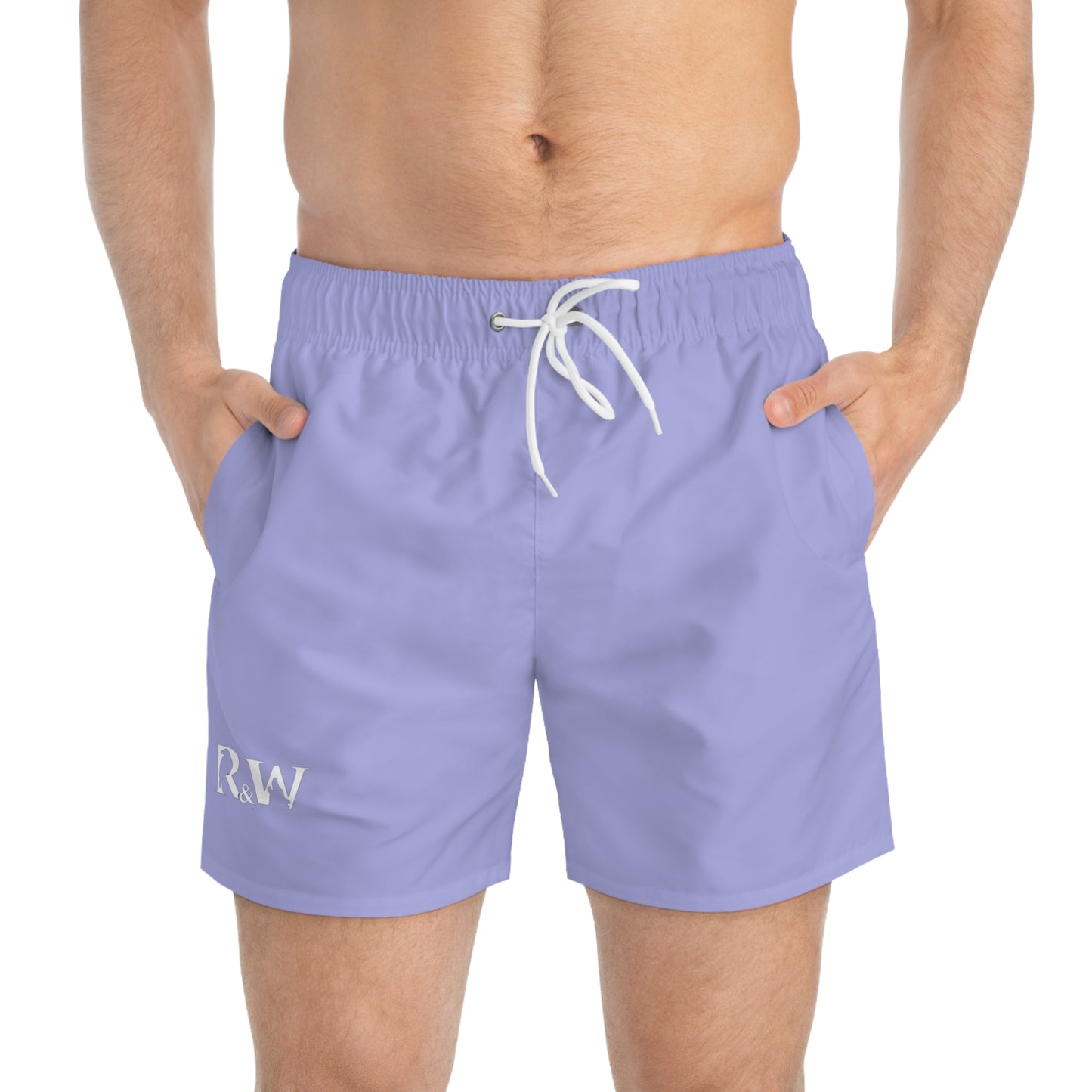 Mens Minimal Logo Swim Trunks — Amore I