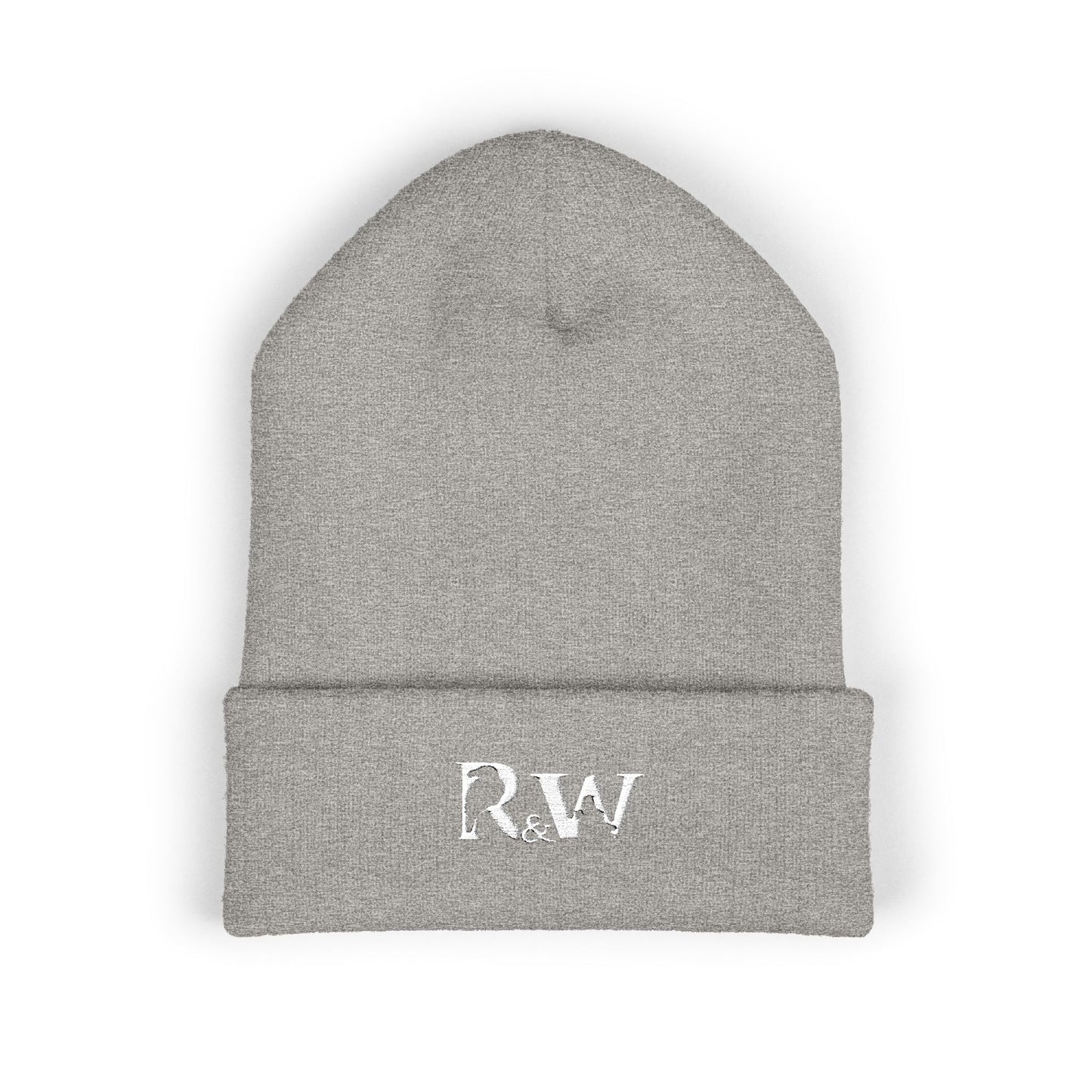 R&W Athletics Embroidered Logo Cuffed Beanie — Classic Knit Winter Hat